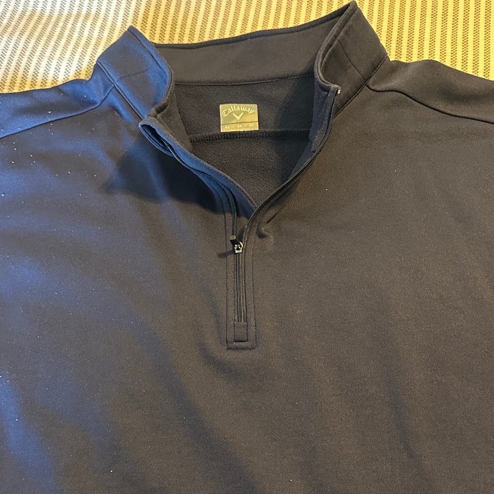 Mens Callaway Golf Dark Blue Navy Quarter-Zip Weather Series Pullover 4X XXXXL